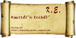 Kapitán Enikő névjegykártya