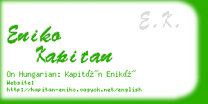 eniko kapitan business card